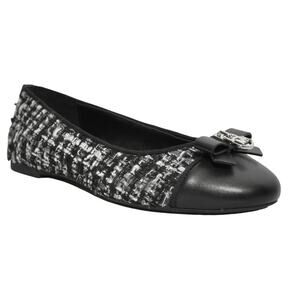 Michael Kors Honey Ballet Flat Tweed Black 7/9.5/10 Nib $155